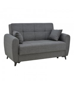 Καναπές-κρεβάτι με αποθηκευτικό χώρο διθέσιος Lincoln pakoworld ανθρακί ύφασμα 165x85x90εκ