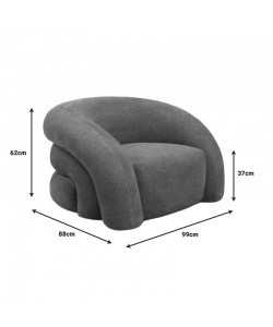 Πολυθρόνα Lexy pakoworld γκρι ύφασμα 99x88x62εκ