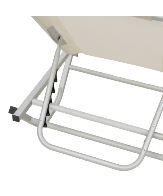 Ξαπλώστρα Dessie pakoworld αλουμινίου στοιβαζόμενη textilene εκρού 56x188x30εκ