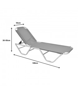 Ξαπλώστρα Dessie pakoworld αλουμινίου στοιβαζόμενη textilene εκρού 56x188x30εκ Ξαπλώστρα Dessie pakoworld αλουμινίου στοιβαζόμενη textilene εκρού 56x188x30εκ