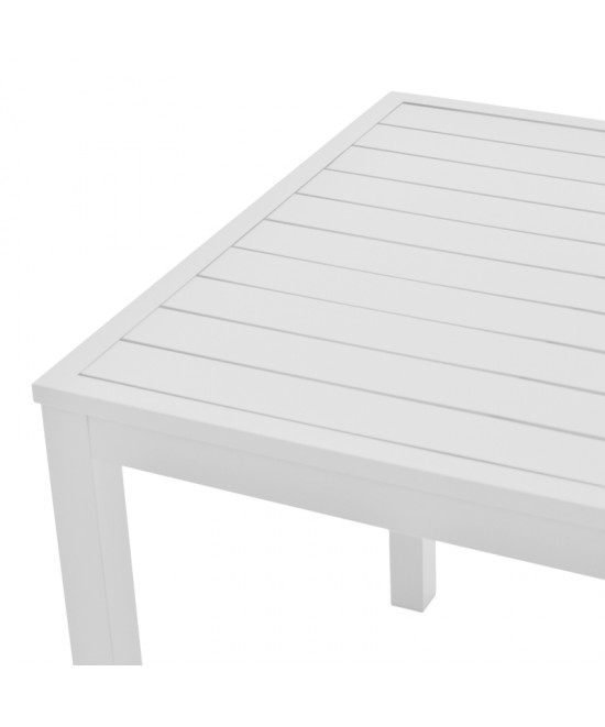 Τραπεζαρία Kliton - Azelie σετ 3τεμ pakoworld αλουμίνιο σε λευκή απόχρωση 80x80x74εκ