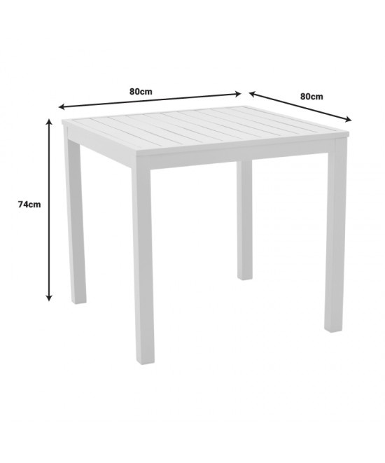 Τραπεζαρία Kliton - Azelie σετ 3τεμ pakoworld αλουμίνιο σε λευκή απόχρωση 80x80x74εκ
