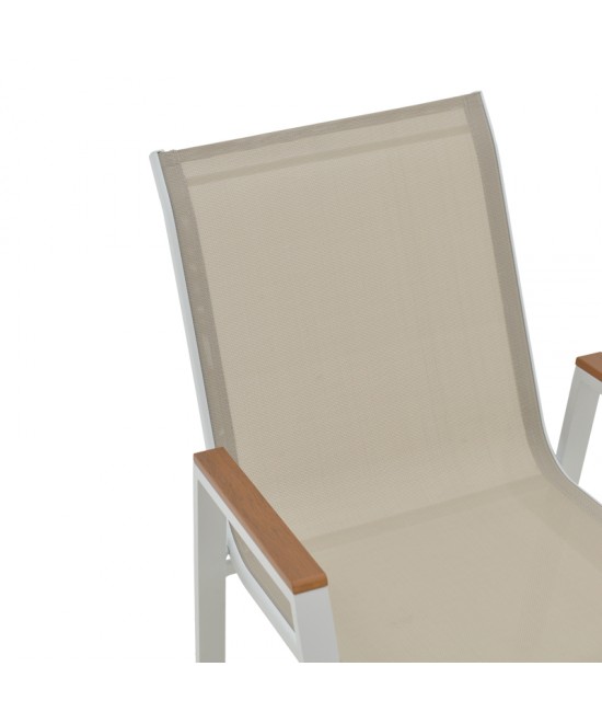 Τραπεζαρία Kliton - Azelie σετ 3τεμ pakoworld αλουμίνιο σε λευκή απόχρωση 80x80x74εκ