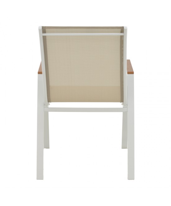 Τραπεζαρία Kliton - Azelie σετ 5τεμ pakoworld αλουμίνιο σε λευκή απόχρωση 80x80x74εκ