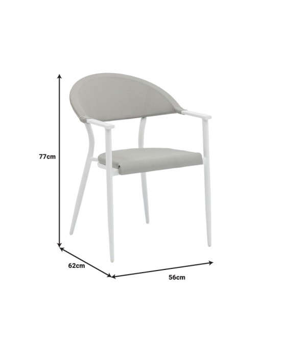 Τραπεζαρία Kliton - Pino σετ 3τεμ pakoworld αλουμίνιο σε λευκή απόχρωση 80x80x74εκ