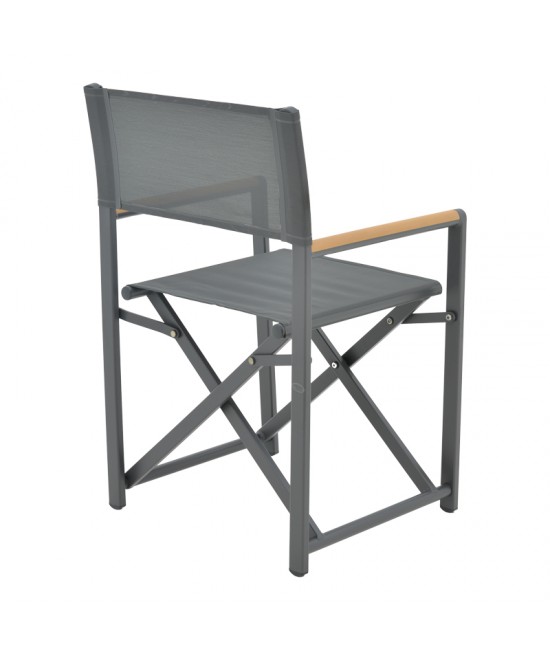 Τραπεζαρία Mabu-Thorio σετ 5τεμ pakoworld ανθρακί αλουμίνιο και plywood σε φυσική απόχρωση 160x90x75εκ