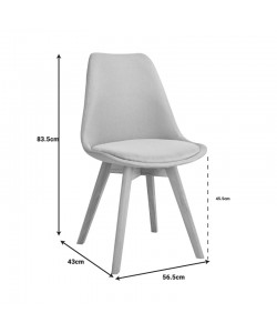 Καρέκλα Gaston pakoworld γκρι σκούρο ύφασμα και ξύλινο πόδι σε φυσική απόχρωση 56.5x43x83.5εκ