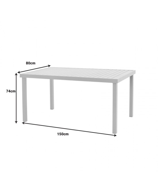 Τραπεζαρία Kherson-Kliton A σετ 5τεμ pakoworld αλουμινίου και σχοινί σε ανθρακί απόχρωση 150x80x74εκ