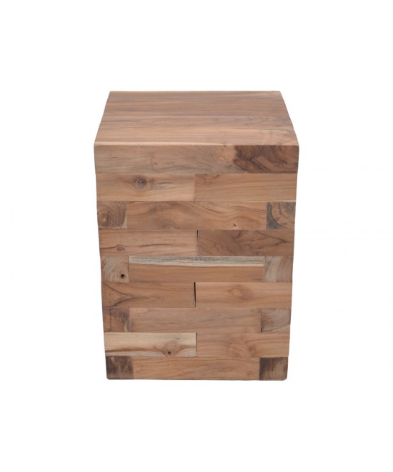 Βοηθητικό τραπέζι Werzy Inart φυσικό μασίφ ξύλο teak 35x35x49εκ