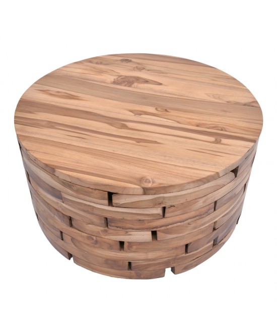 Τραπέζι σαλονιού Wozy Inart φυσικό ξύλο teak Φ90x45εκ Τραπέζι σαλονιού Wozy Inart φυσικό ξύλο teak Φ90x45εκ