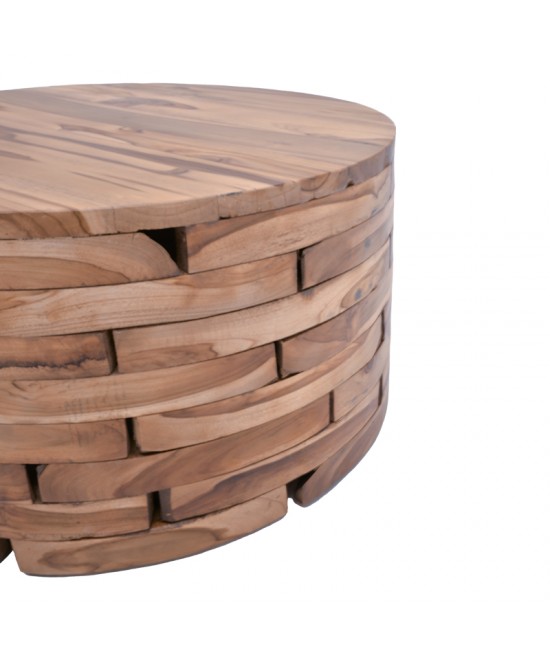 Τραπέζι σαλονιού Wozy Inart φυσικό ξύλο teak Φ90x45εκ Τραπέζι σαλονιού Wozy Inart φυσικό ξύλο teak Φ90x45εκ