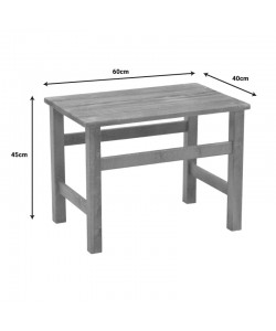 Τραπεζάκι παραλίας Summrine pakoworld μασίφ ξύλο οξιάς σε καρυδί χρώμα 60x40x45εκ