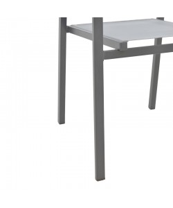 Πολυθρόνα Confidence pakoworld ανθρακί μέταλλο και γκρι textilene 54x54x86εκ