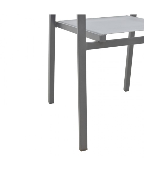 Πολυθρόνα Confidence pakoworld ανθρακί μέταλλο και γκρι textilene 54x54x86εκ