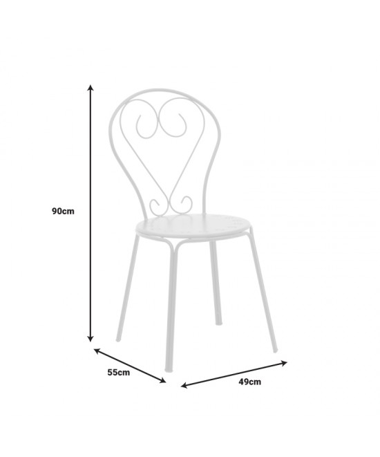 Καρέκλα Chari pakoworld στοιβαζόμενη λευκό μέταλλο 49x55x90εκ