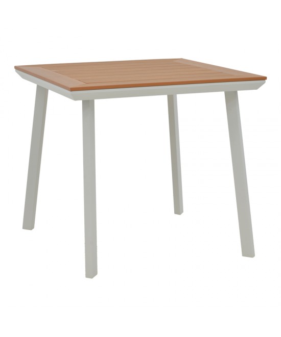 Τραπεζαρία Synergy-Raven σετ 3τεμ pakoworld λευκό αλουμίνιο και plywood σε φυσικό χρώμα 80x80x74εκ Τραπεζαρία Synergy-Raven σετ 3τεμ pakoworld λευκό αλουμίνιο και plywood σε φυσικό χρώμα 80x80x74εκ