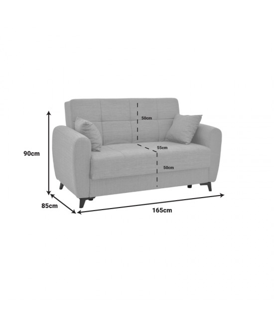 Σετ σαλονιού 2τεμ Lincoln pakoworld ύφασμα σε ανθρακί απόχρωση