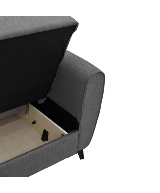 Σετ σαλονιού 2τεμ Lincoln pakoworld ύφασμα σε ανθρακί απόχρωση