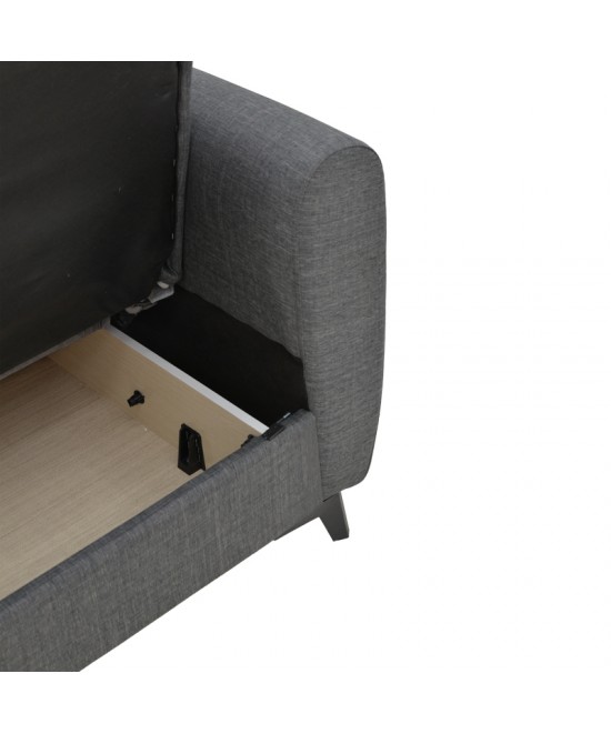 Σετ σαλονιού 2τεμ Lincoln pakoworld ύφασμα σε ανθρακί απόχρωση