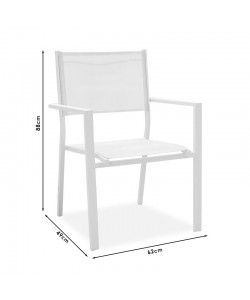 Τραπεζαρία κήπου Nares-Moly σετ 7τεμ pakoworld αλουμίνιο-textilene σε λευκή απόχρωση