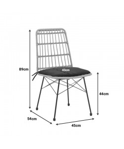 Τραπεζαρία Naoki U σετ 7τεμ pakoworld rattan pe σε φυσική απόχρωση και μαύρο μέταλλο 160x90x78εκ