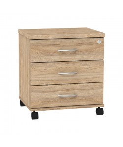 Συρταριέρα γραφείου τροχήλατη Anze pakoworld φυσικό μελαμίνης 48x38x53εκ