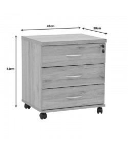 Συρταριέρα γραφείου τροχήλατη Anze pakoworld φυσικό μελαμίνης 48x38x53εκ Συρταριέρα γραφείου τροχήλατη Anze pakoworld φυσικό μελαμίνης 48x38x53εκ