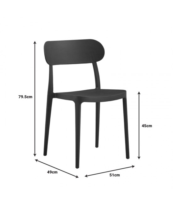 Καρέκλα Amvroan pakoworld με UV protection ανθρακί pp 51x49x79.5εκ
