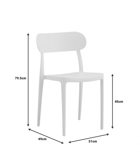 Καρέκλα Amvroan pakoworld με UV protection λευκό pp 51x49x79.5εκ