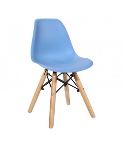 Καρέκλα Julita παιδική pakoworld PP μπλε  pp και ξύλο οξιάς σε φυσική απόχρωση 35x31x57.5εκ