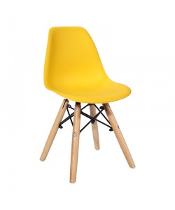 Καρέκλα Julita παιδική pakoworld PP κίτρινο pp και ξύλο οξιάς σε φυσική απόχρωση 35x31x57.5εκ