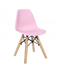 Καρέκλα Julita παιδική pakoworld PP ροζ pp και ξύλο οξιάς σε φυσική απόχρωση 35x31x57.5εκ