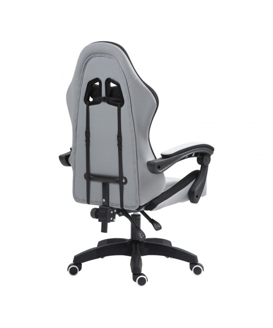 Καρέκλα γραφείου gaming Gline pakoworld μαύρο-γκρι ύφασμα μαύρο pp 60x59x118εκ