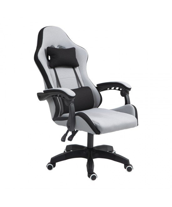 Καρέκλα γραφείου gaming Gline pakoworld μαύρο-γκρι ύφασμα μαύρο pp 60x59x118εκ