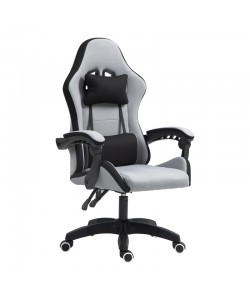 Καρέκλα γραφείου gaming Gline pakoworld μαύρο-γκρι ύφασμα μαύρο pp 60x59x118εκ