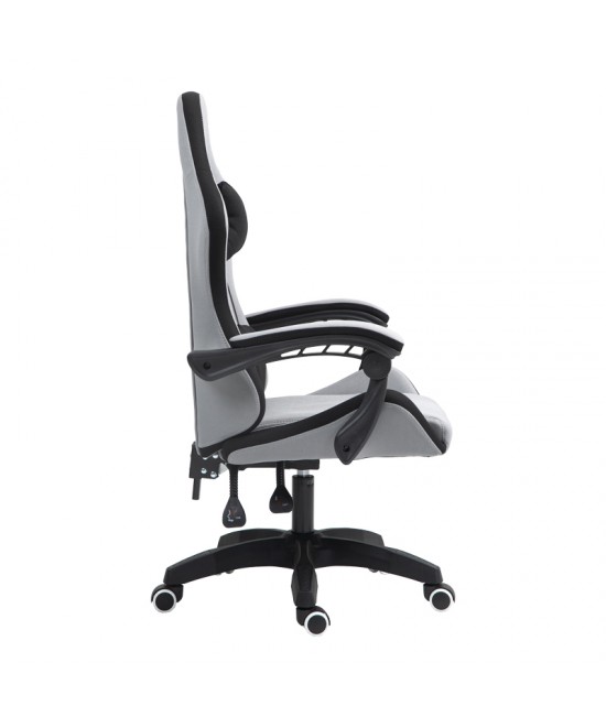 Καρέκλα γραφείου gaming Gline pakoworld μαύρο-γκρι ύφασμα μαύρο pp 60x59x118εκ