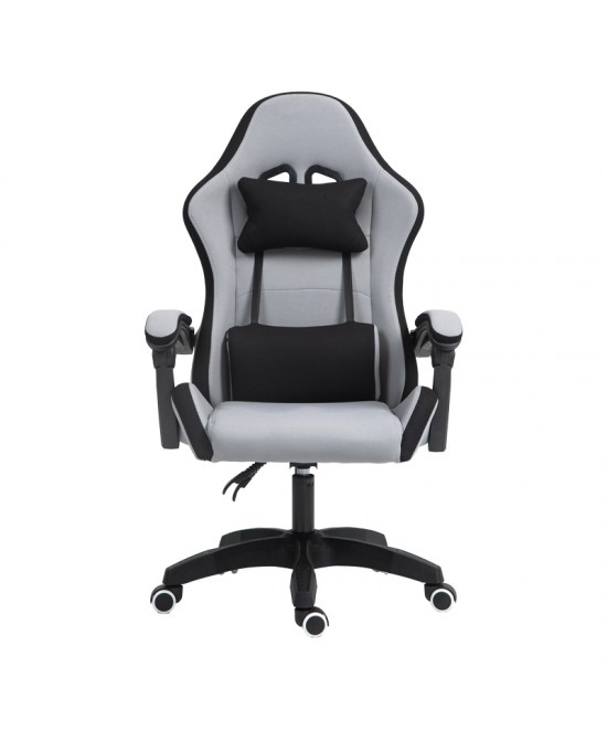 Καρέκλα γραφείου gaming Gline pakoworld μαύρο-γκρι ύφασμα μαύρο pp 60x59x118εκ