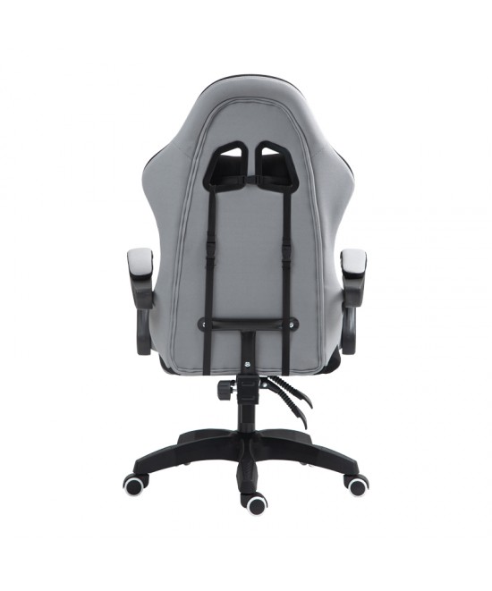 Καρέκλα γραφείου gaming Gline pakoworld μαύρο-γκρι ύφασμα μαύρο pp 60x59x118εκ