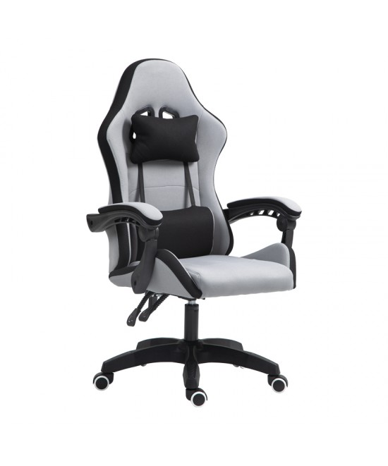 Καρέκλα γραφείου gaming Gline pakoworld μαύρο-γκρι ύφασμα μαύρο pp 60x59x118εκ