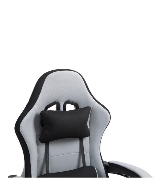 Καρέκλα γραφείου gaming Gline pakoworld μαύρο-γκρι ύφασμα μαύρο pp 60x59x118εκ