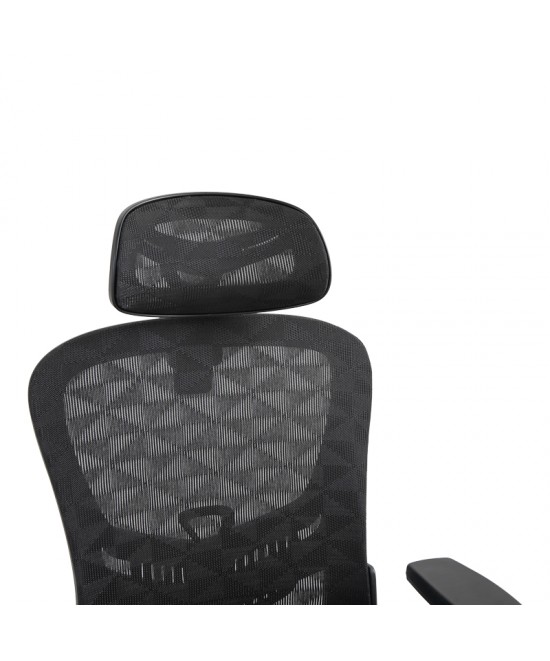 Καρέκλα γραφείου εργασίας Mergi pakoworld μαύρο mesh 62x63x120εκ