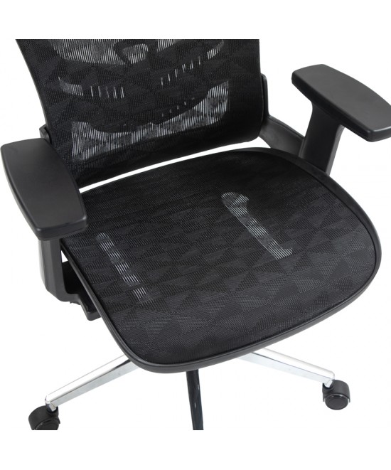 Καρέκλα γραφείου εργασίας Mergi pakoworld μαύρο mesh 62x63x120εκ
