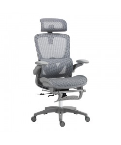 Καρέκλα γραφείου εργασίας Zenyk pakoworld mesh σε ασπρόμαυρη απόχρωση 63x70x126εκ