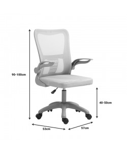 Καρέκλα γραφείου εργασίας Annalise pakoworld mesh γκρι 57x53x100εκ