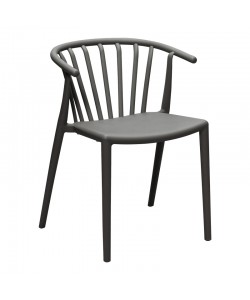 Πολυθρόνα Zelma pakoworld pp σε ανθρακί απόχρωση 55x53x73εκ