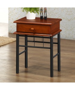 Κομοδίνο με συρτάρι Marcole pakoworld ξύλο σε καρυδί απόχρωση-μαύρο μέταλλο 45x33x58εκ Κομοδίνο με συρτάρι Marcole pakoworld ξύλο σε καρυδί απόχρωση-μαύρο μέταλλο 45x33x58εκ