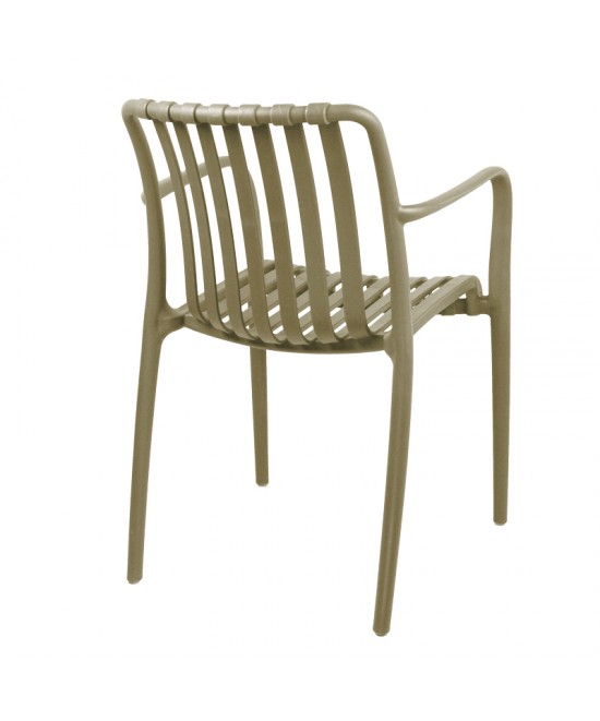 Πολυθρόνα Zoi pakoworld pp σε cappucino απόχρωση 58.5x54x80εκ