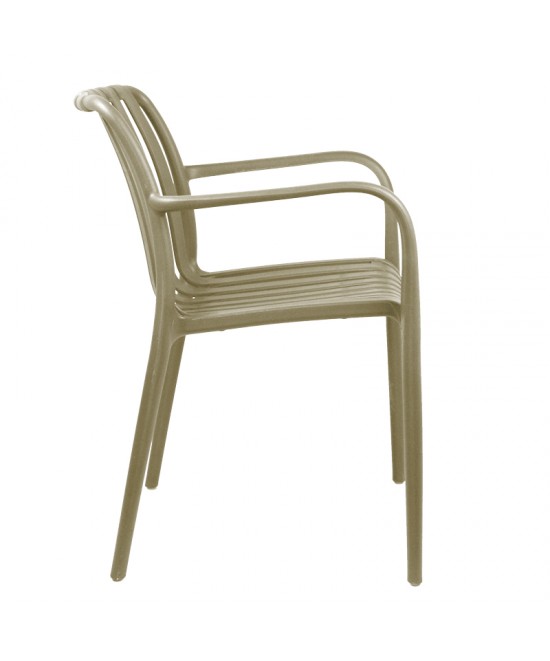 Πολυθρόνα Zoi pakoworld pp σε cappucino απόχρωση 58.5x54x80εκ