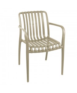 Πολυθρόνα Zoi pakoworld pp σε cappucino απόχρωση 58.5x54x80εκ