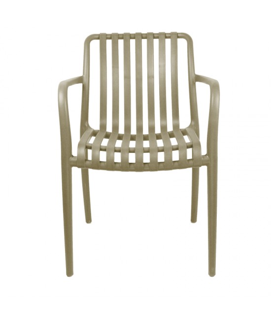 Πολυθρόνα Zoi pakoworld pp σε cappucino απόχρωση 58.5x54x80εκ